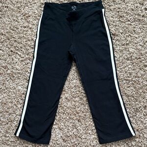 Champion Black Capris White Stripe Women’s XS Activewear Workout Leisure